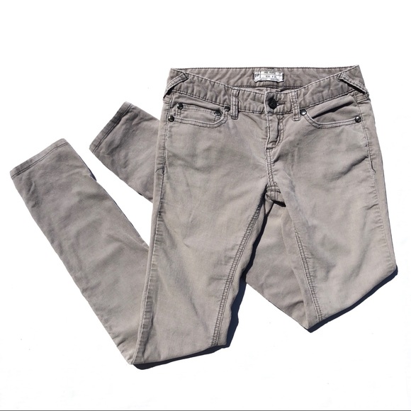 Free People Pants - Free People Gray Corduroy Skinny Pants Size 25